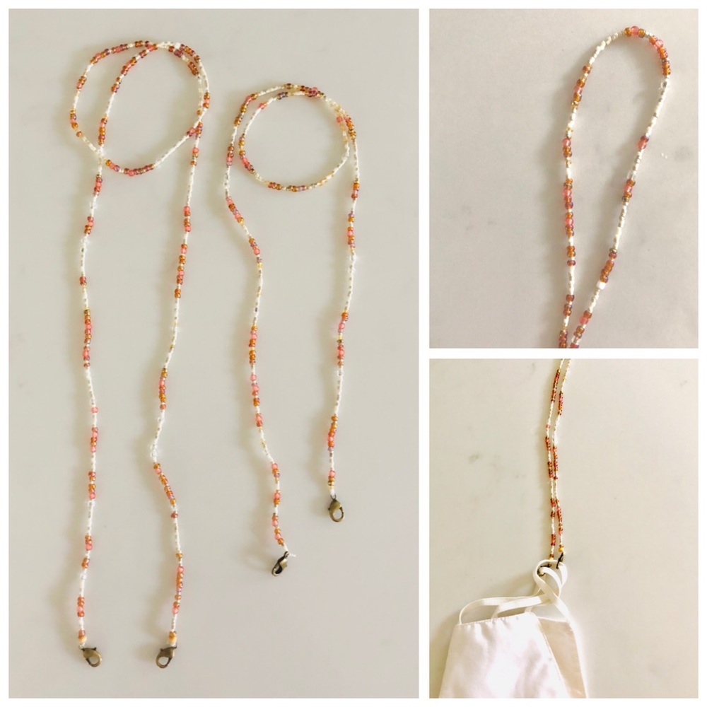 Hand Beaded Delicate Face Mask Chain Bead Necklace - Picture 4 of 13